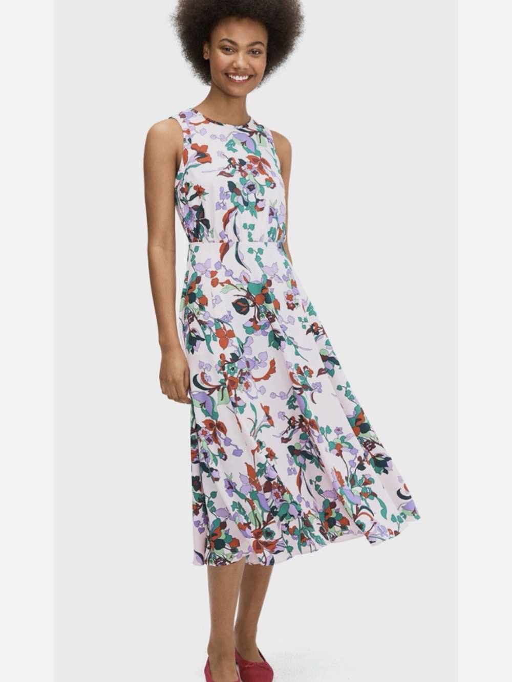 kate spade Lavender Floral Print Midi Dress